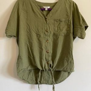 Time and Tru Cotton/Linen Shirt